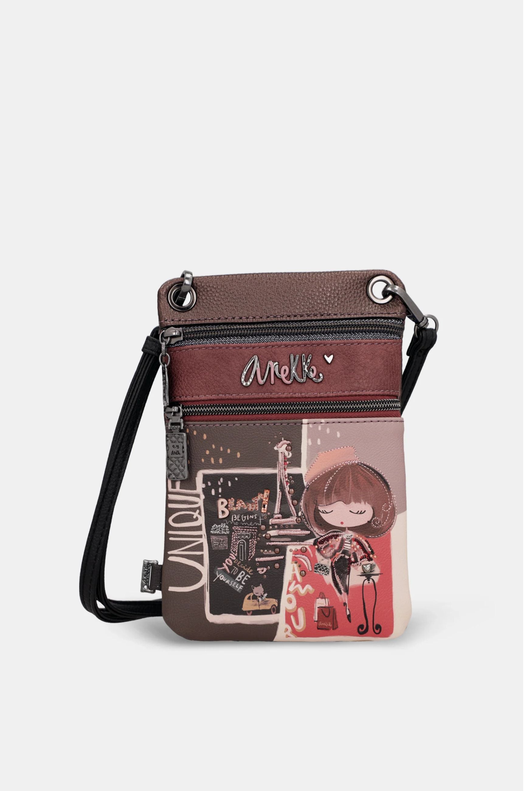 Borsa a tracolla Anekke City Moments con doppia zip Nero TU | Giò Fashion