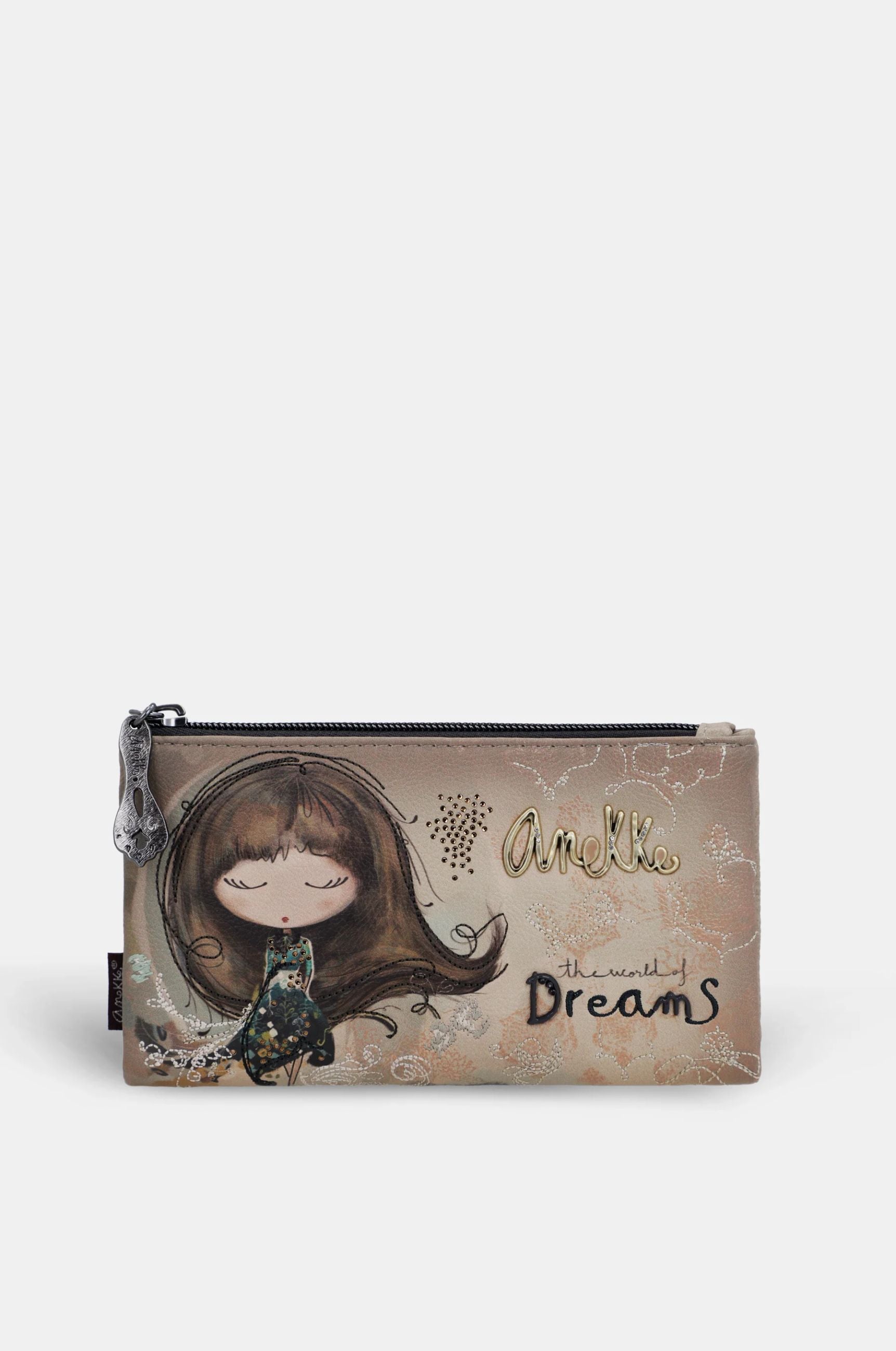 Portafoglio zip Anekke The World of Dreams Beige TU | Giò Fashion