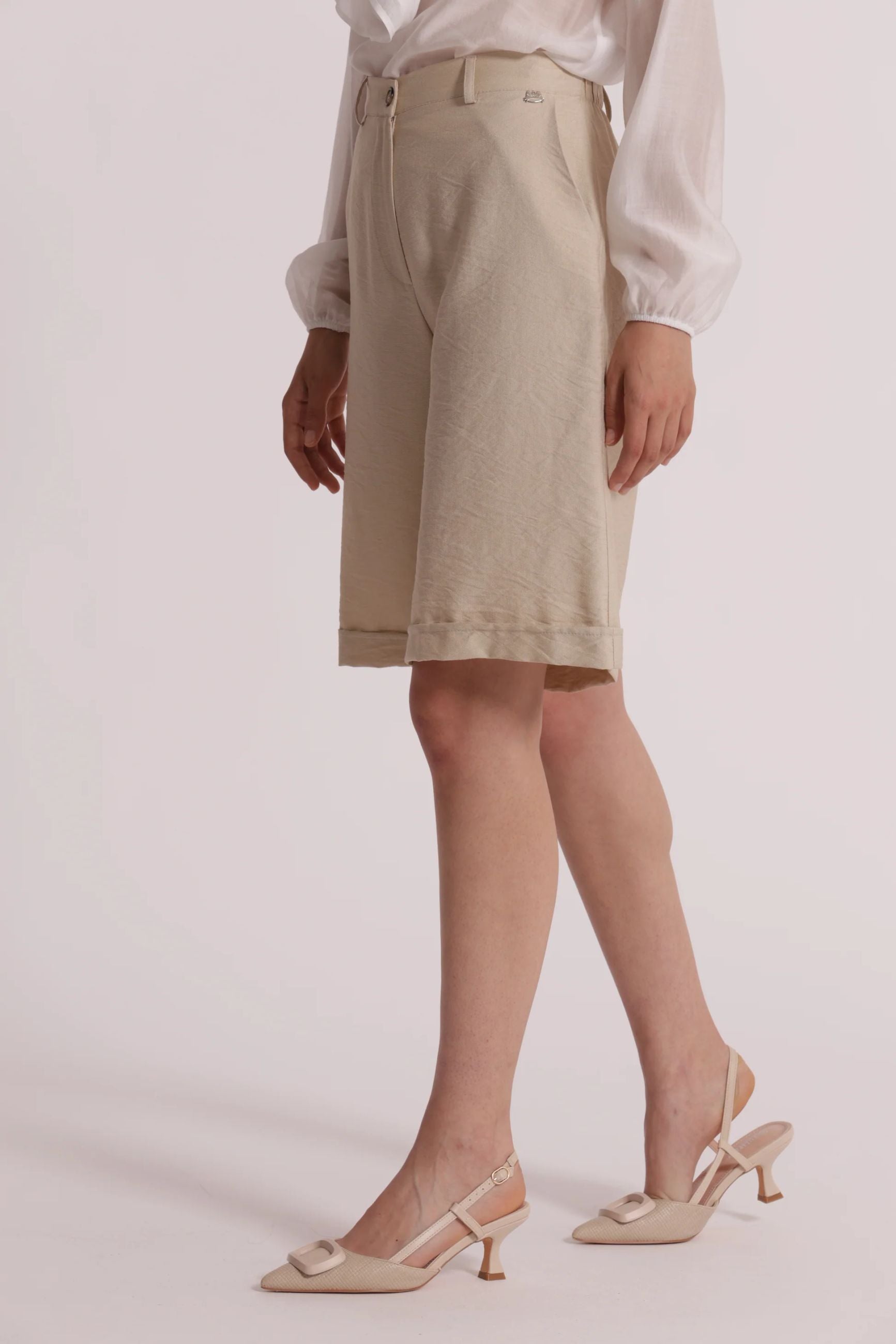 Mimi Mua bermuda donna eleganti a vita alta con tasche