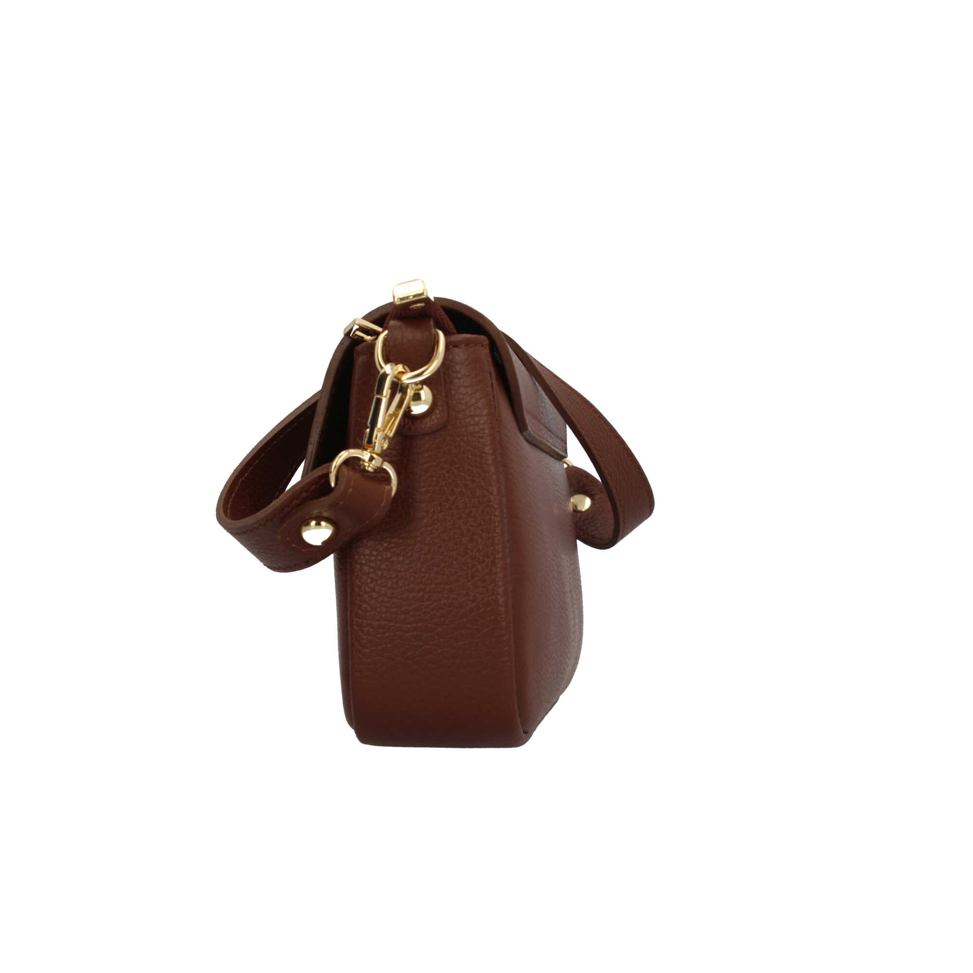Borsa a tracolla in vera pelle martellata Made in Italy Marrone TU | Giò Fashion