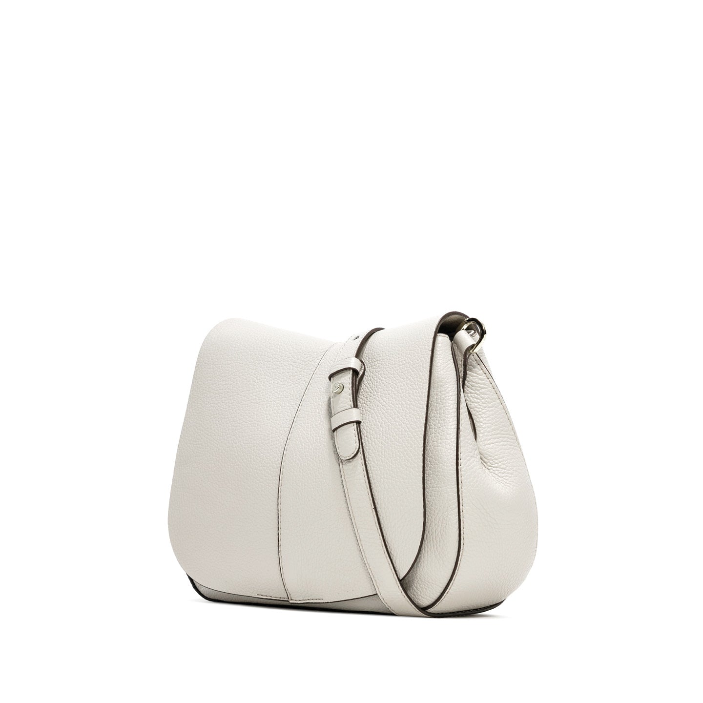 Gianni Chiarini Helena Round borsa a tracolla in pelle martellata con tasche organizzate Bianco TU | Giò Fashion