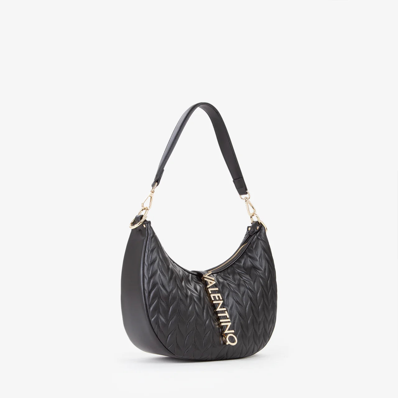 Valentino borsa hobo donna trapuntata con logo Nero TU | Giò Fashion