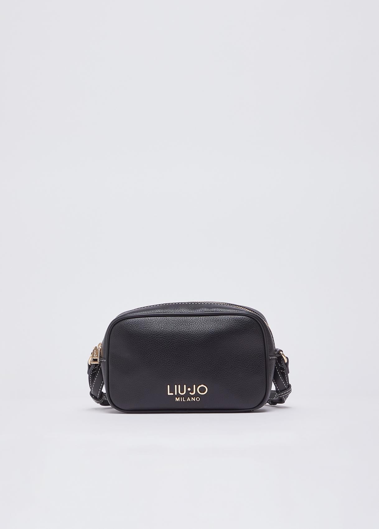 Borsa Tracolla Liu Jo Milano con Logo Frontale e Chiusura Zip Nero TU | Giò Fashion
