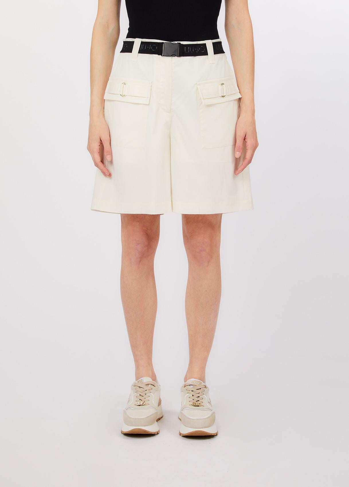 Bermuda Liu Jo donna con tasche cargo e linea moderna Bianca XS | Giò Fashion