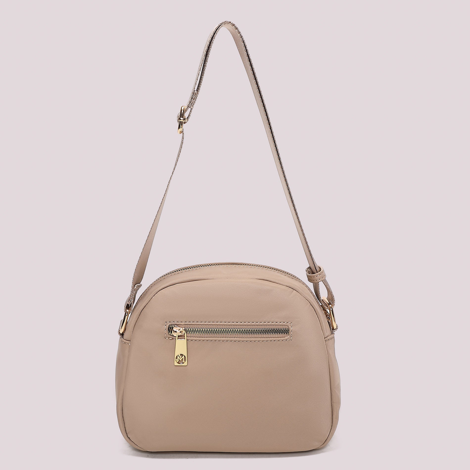 Borsa tracolla Mimi Mua donna compatta con tasca esterna e zip TAUPE TU | Giò Fashion