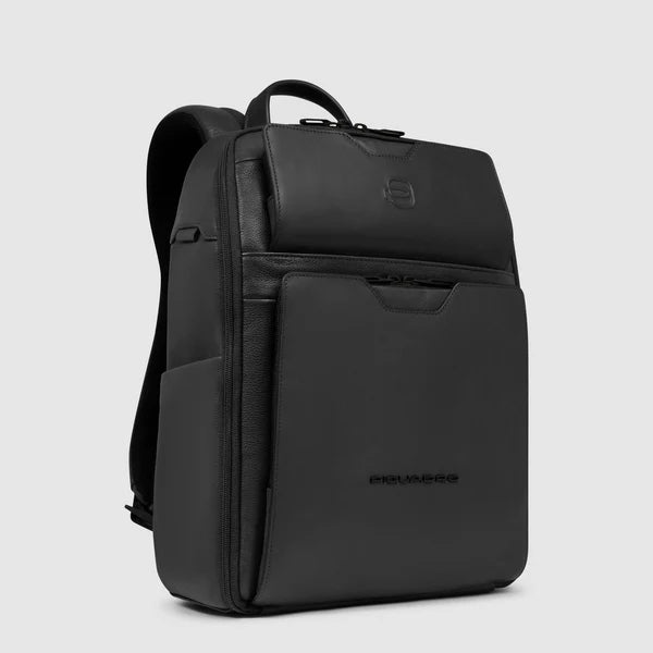 Zaino Porta PC in Pelle Piquadro con Shock Absorber e Comparto Viaggio NERO TU | Giò Fashion