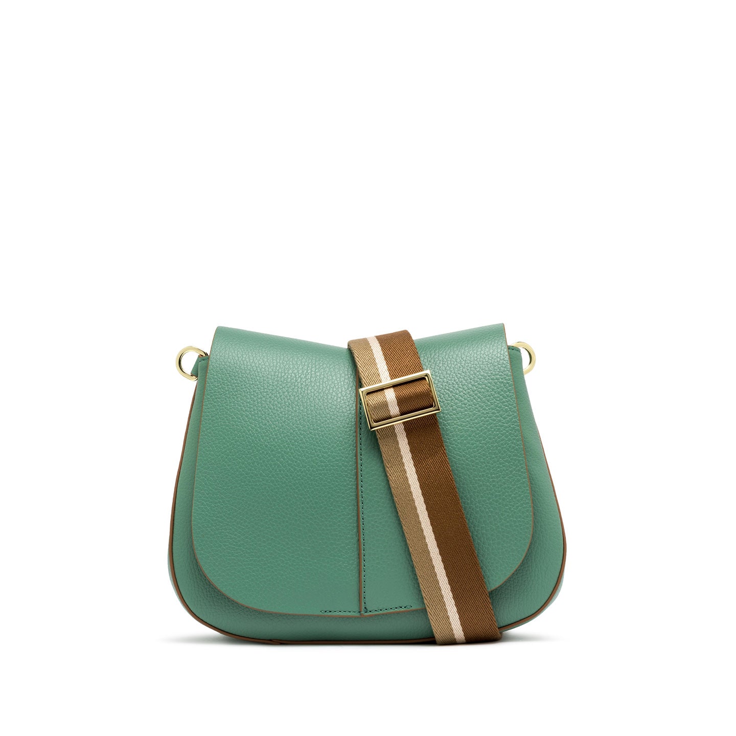 Gianni Chiarini Helena Round borsa a tracolla in pelle martellata con tasche organizzate Menta TU | Giò Fashion