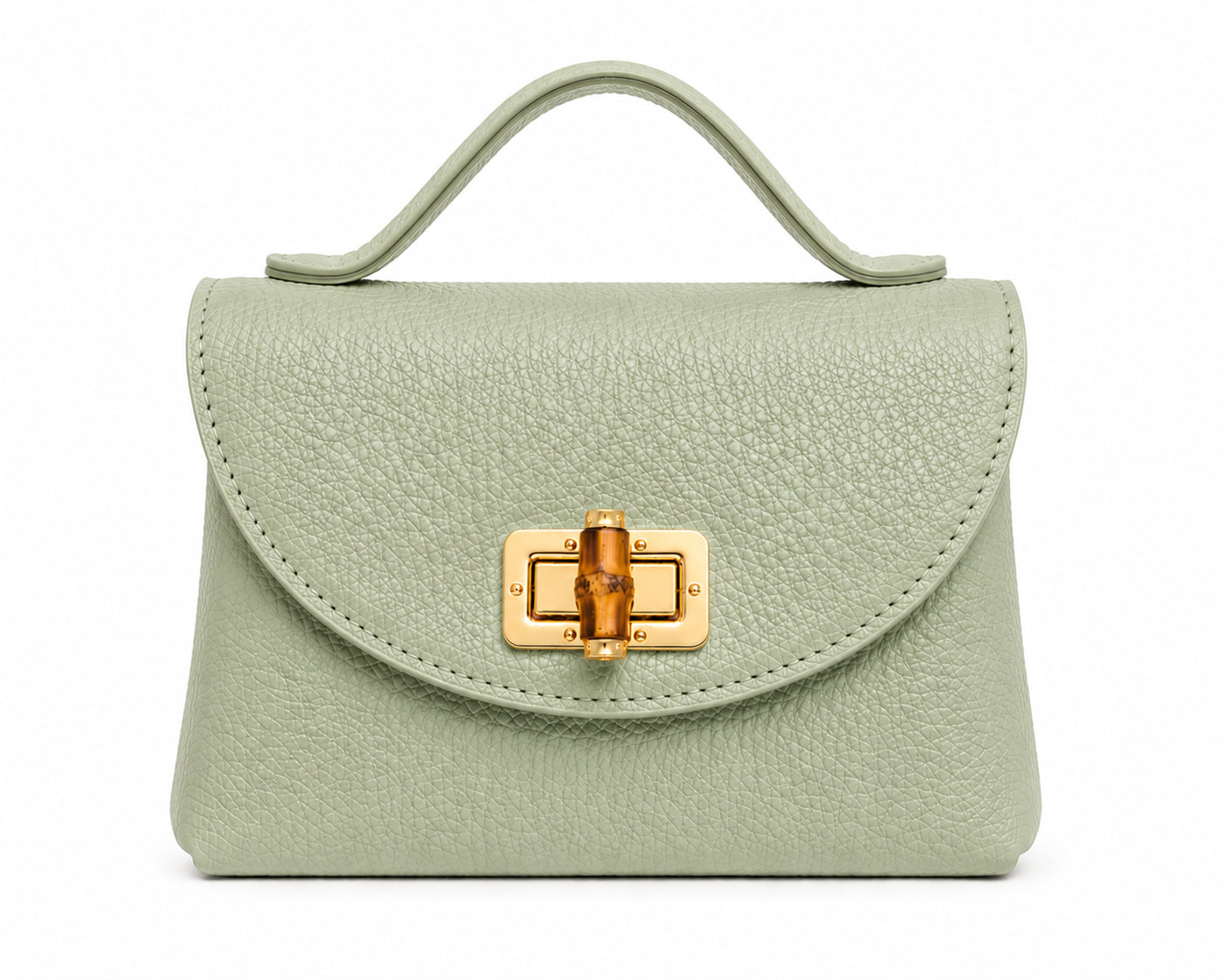 Borsa a Mano Vera Pelle Donna con Chiusura Gioiello