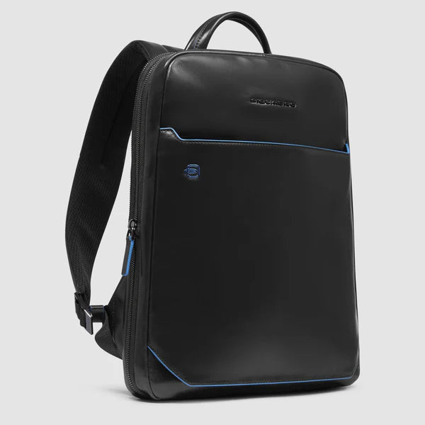 Zaino porta PC 14 Piquadro in pelle con sistema espandibile e tasca power bank NERO TU | Giò Fashion