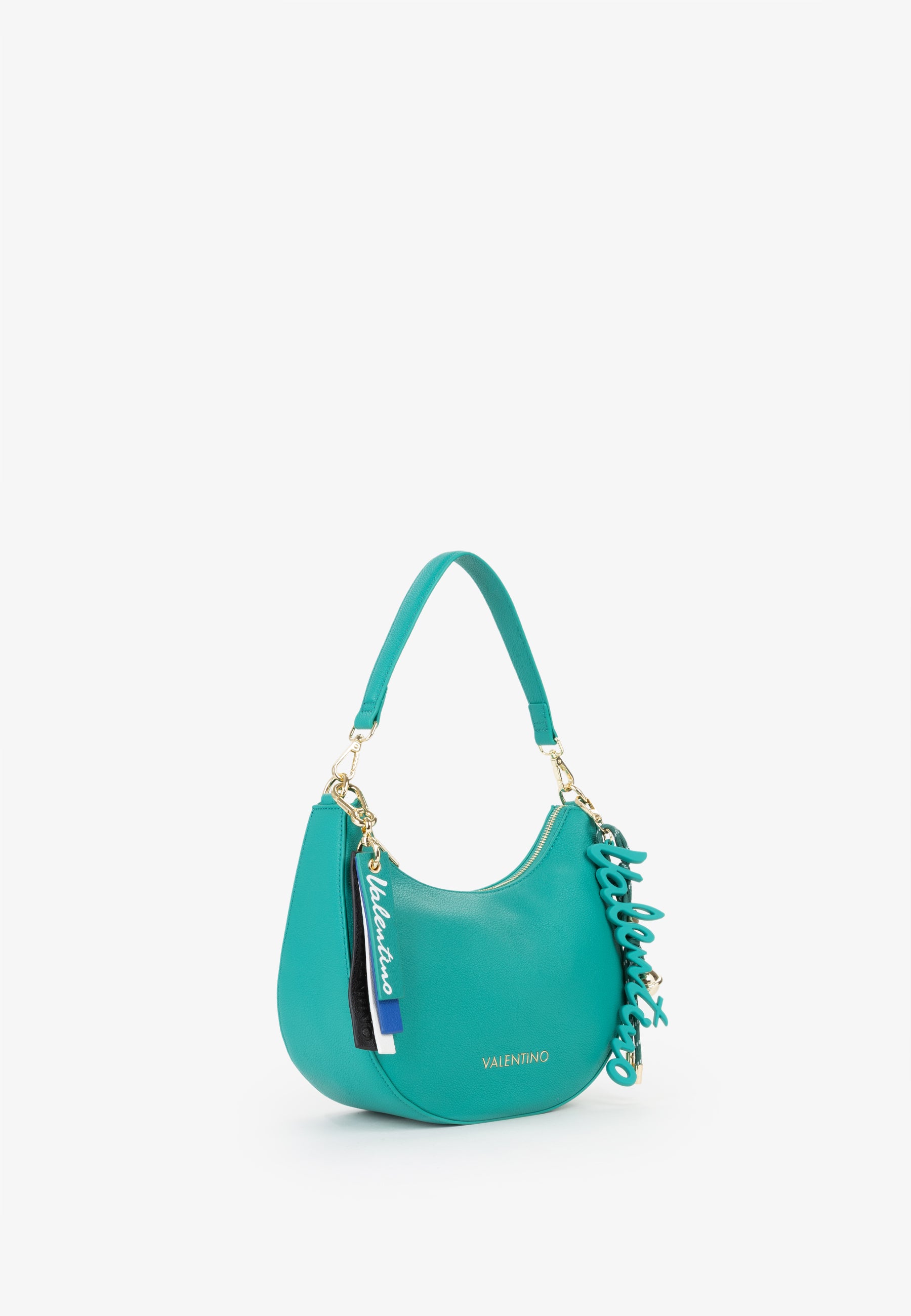 Borsa a spalla donna Mario Valentino compatta con silhouette arrotondata e dettagli iconici Verde TU | Giò Fashion