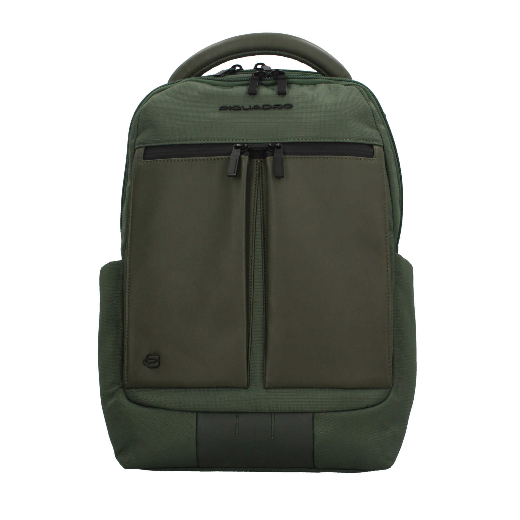 Piquadro zaino per laptop 14" in tessuto riciclato con protezione RFID e tasche smart