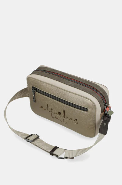 Borsa a tracolla Anekke compatta con chiusura zip e grafica decorativa Beige TU | Giò Fashion
