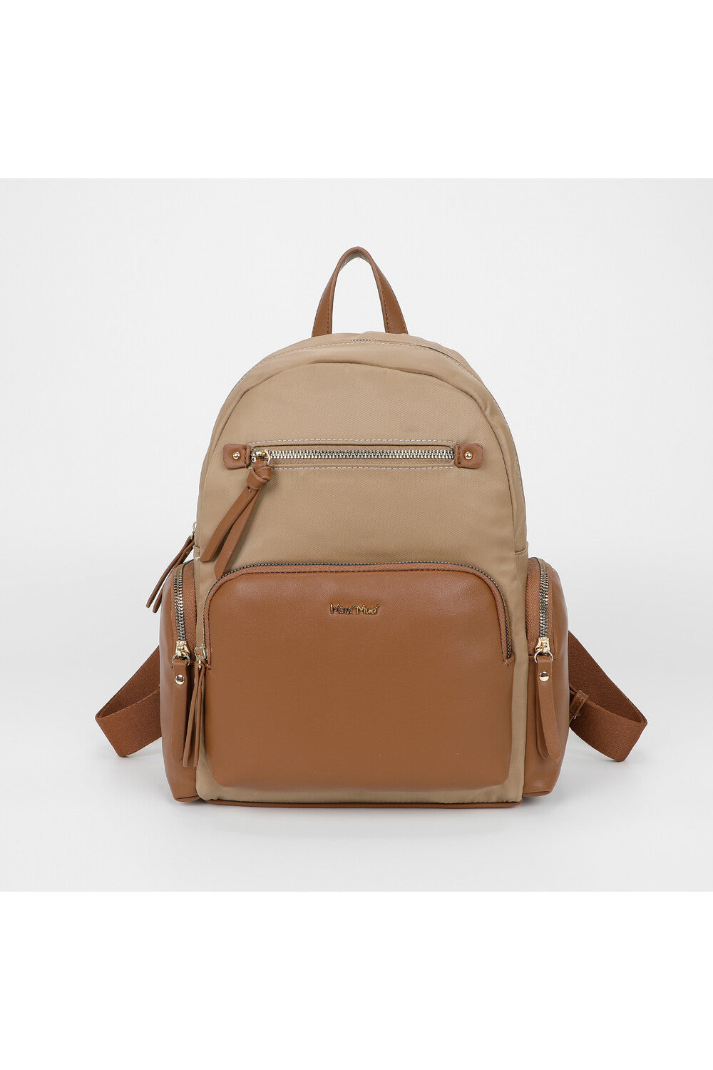Zaino Mimi Mua pratico con tasche multiple Beige TU | Giò Fashion