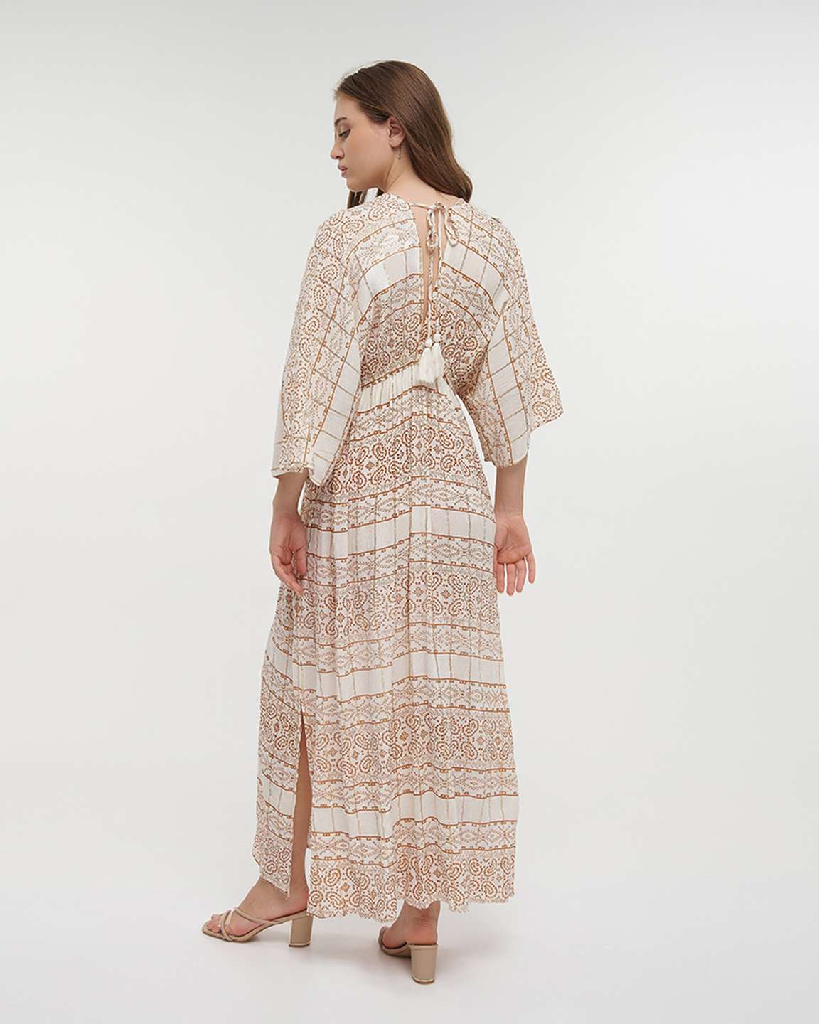 Ble Resort Collection Abito Lungo a Maniche 3/4 con Lurex
