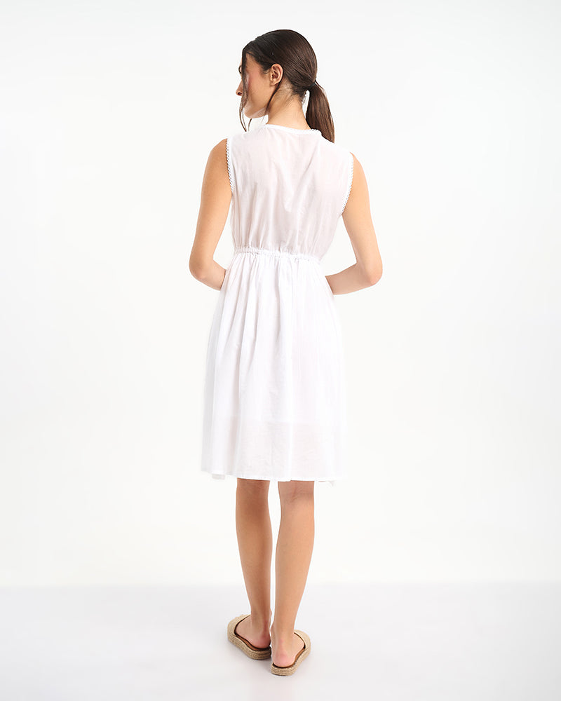 Ble Resort Collection Abito con Fiori all'Orlo