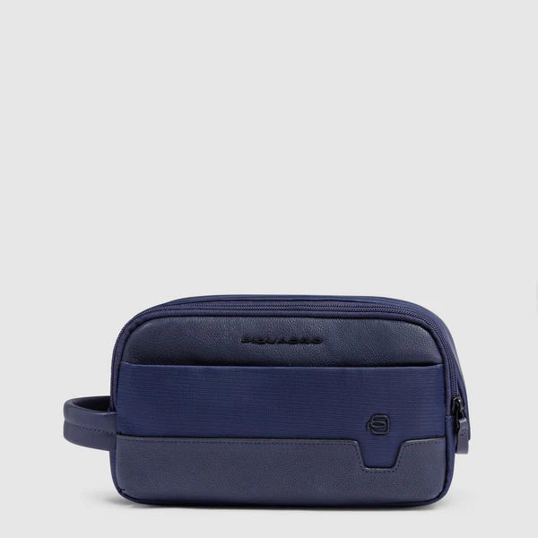 Beauty case Piquadro in tessuto e pelle con manico laterale BLU SCURO TU | Giò Fashion