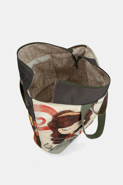 Borsa mare Anekke capiente con doppi manici e chiusura con zip Grigio TU | Giò Fashion