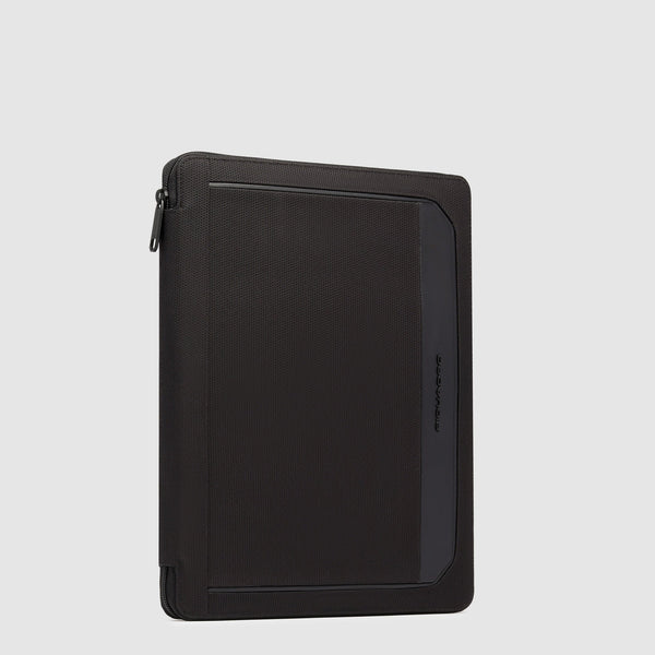 Portadocumenti Piquadro organizzato con chiusura zip in pelle e tessuto design professionale NERO TU | Giò Fashion