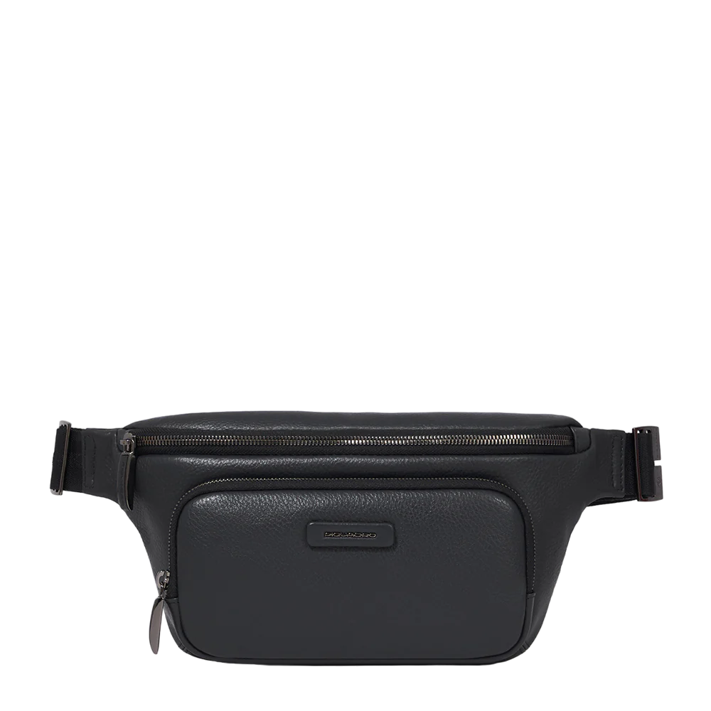 Marsupio Piquadro in pelle con tasca frontale e design compatto NERO TU | Giò Fashion