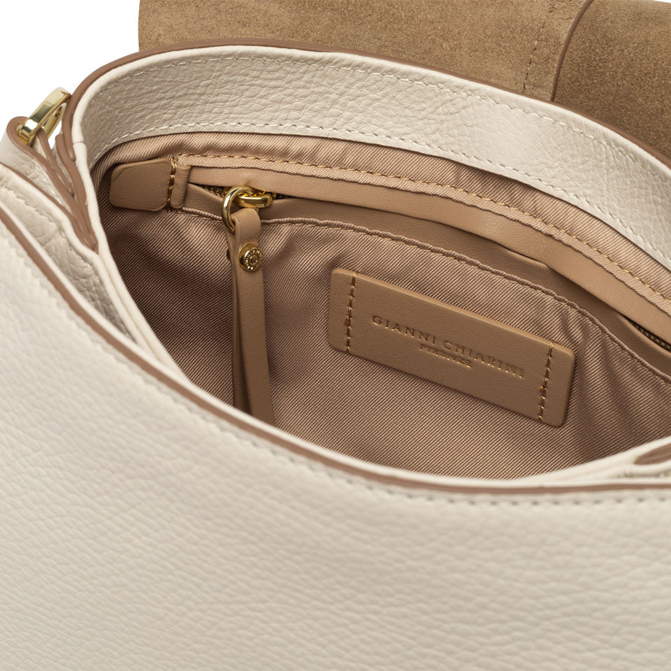 Borsa a Tracolla piccola Gianni Chiarini Helena Round a sella Beige TU | Giò Fashion