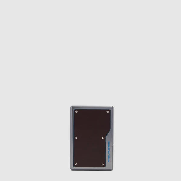 Portacarte MagSafe® Blue Square in Pelle e Alluminio con RFID