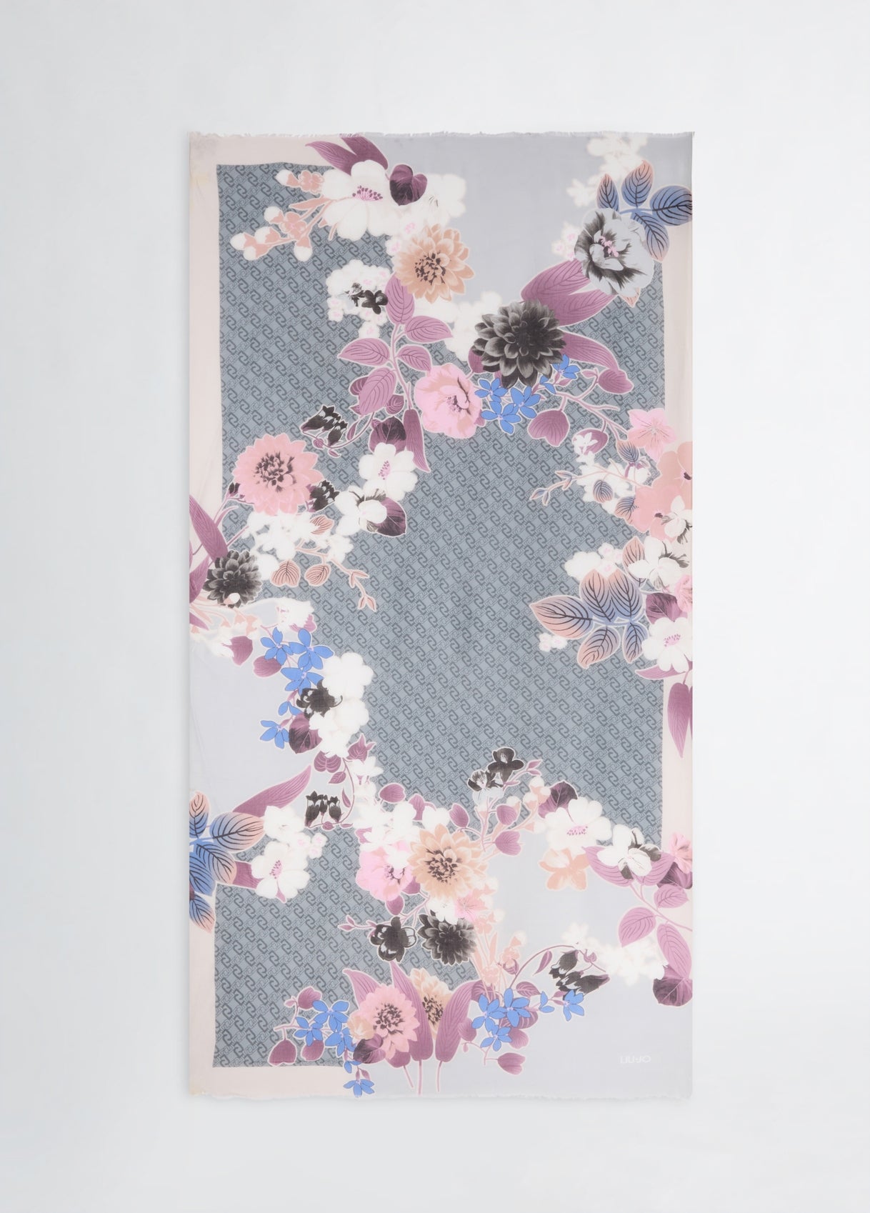 Foulard Donna Liu Jo con Monogram e Dettagli Grafici Nero TU | Giò Fashion