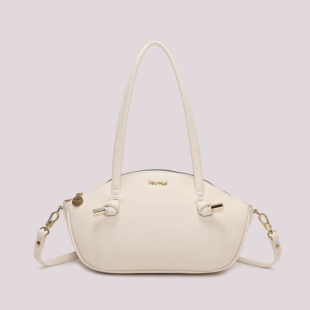 Borsa a Spalla Mimi Mua Nodo ai Manici PANNA TU | Giò Fashion