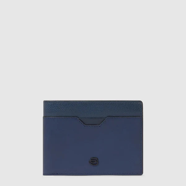 Portafoglio Piquadro in pelle con porta monete e 4 fessure carte BLU TU | Giò Fashion
