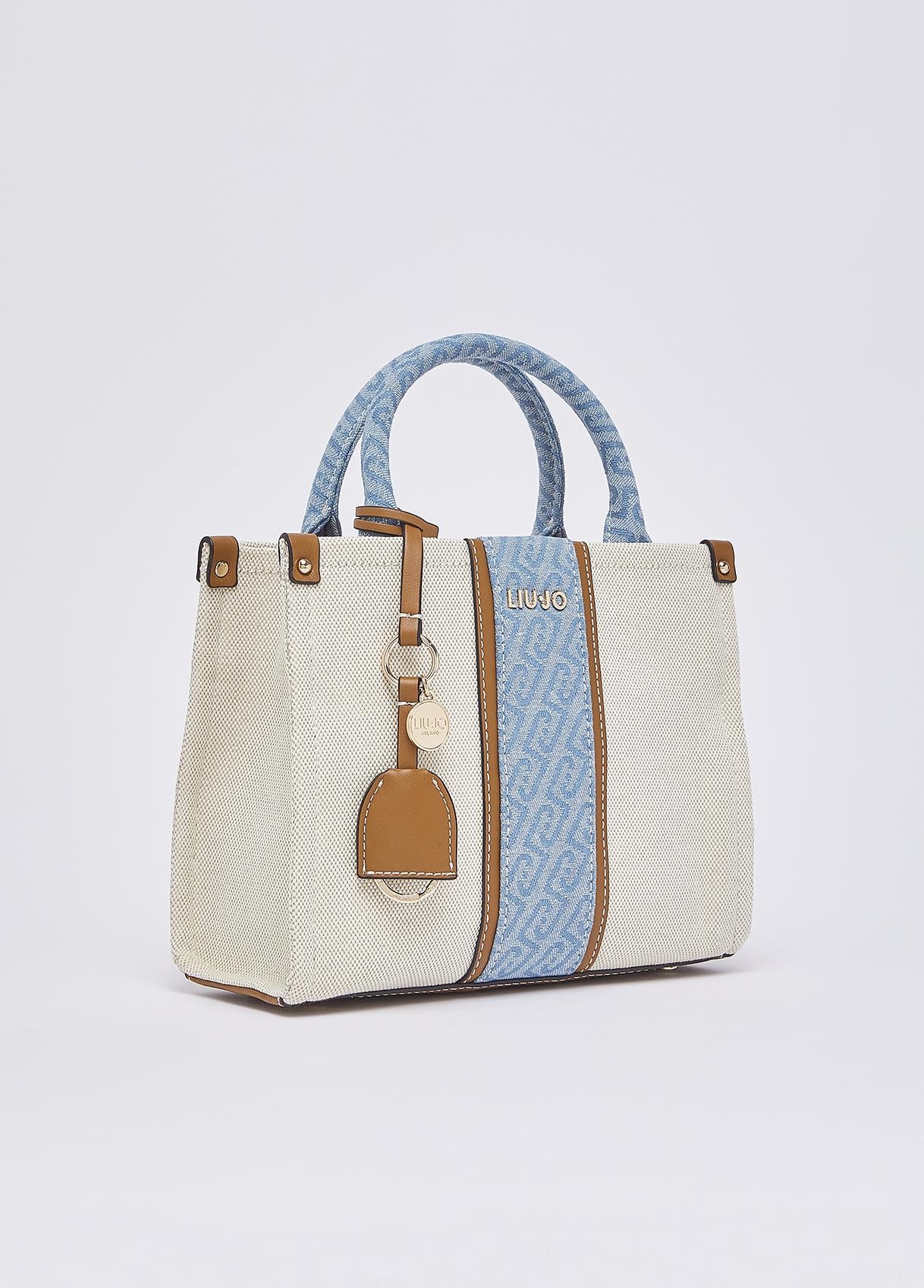 Borsa a mano Liu Jo elegante con logo centrale e charm removibile Denim TU | Giò Fashion