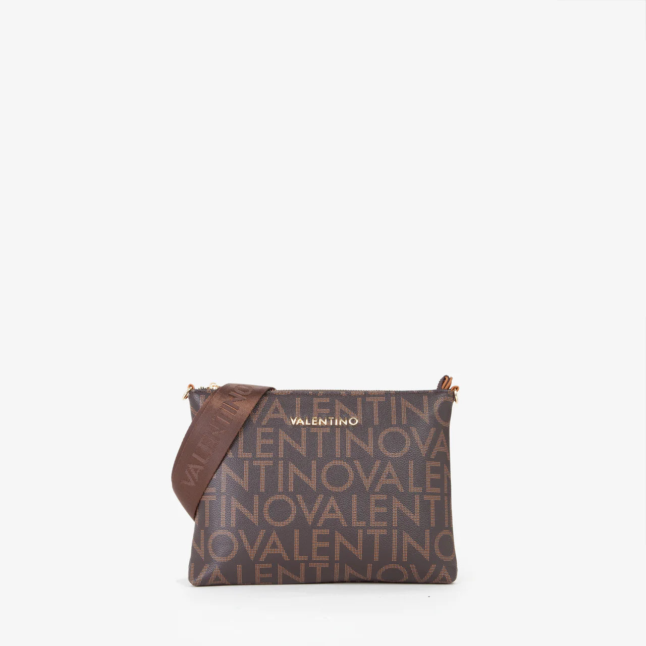 Valentino borsa a tracolla logata con zip Marrone TU | Giò Fashion