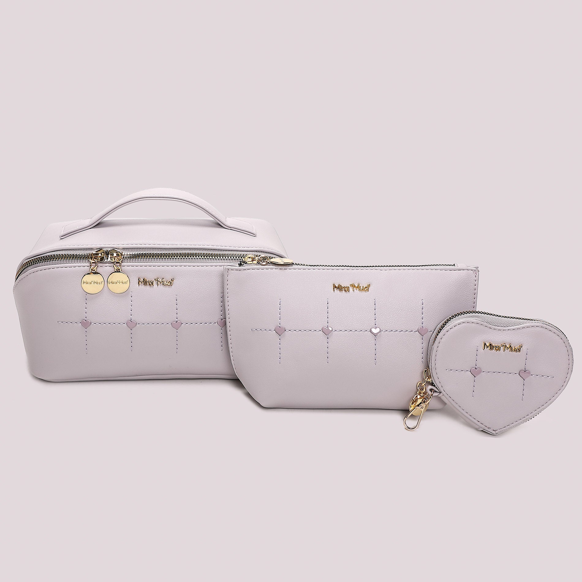 Set beauty donna Mimi Mua con pochette e portamonete coordinati design romantico Lilla TU | Giò Fashion