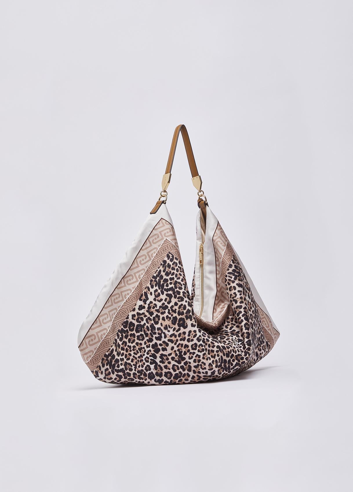 Borsa a spalla Liu Jo grande morbida con chiusura zip e manico regolabile Animalier TU | Giò Fashion