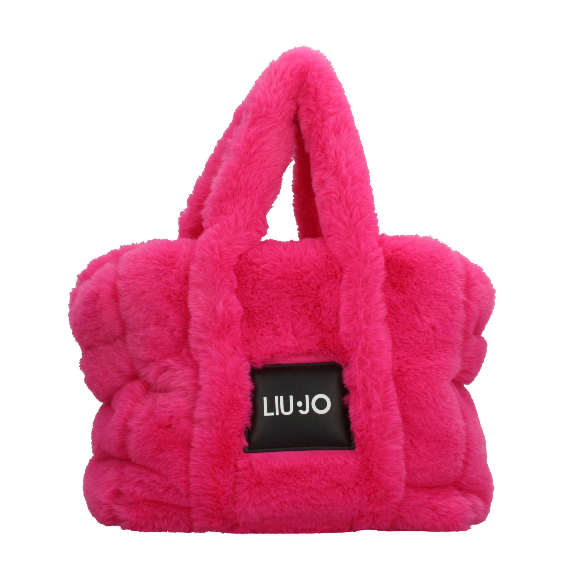Borsa in eco-pelliccia con logo applicato di Liu Jo Rosa TU | Giò Fashion