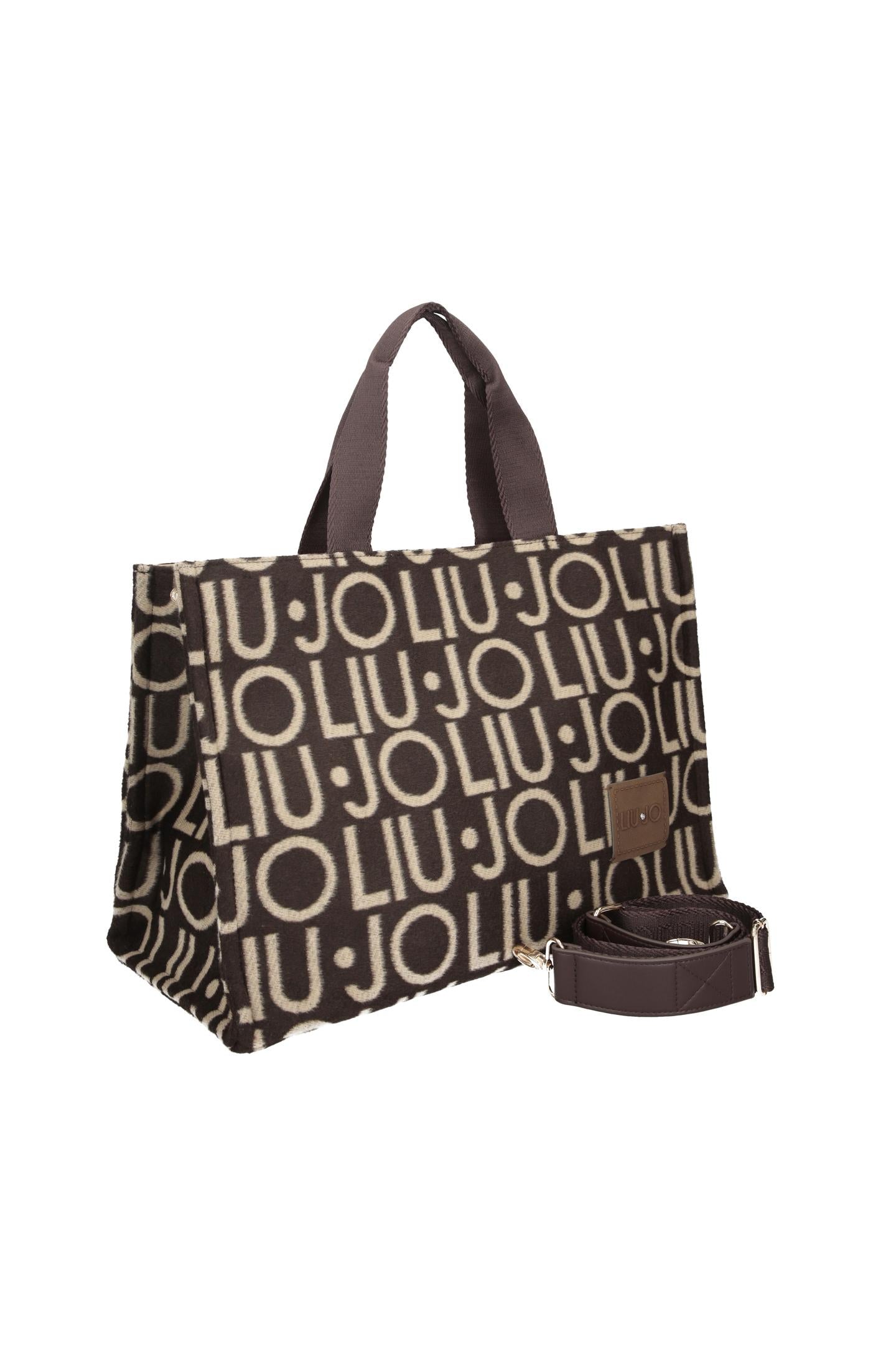 Liu Jo Tote Bag Grande Donna Jacquard con Logo e Tracolla