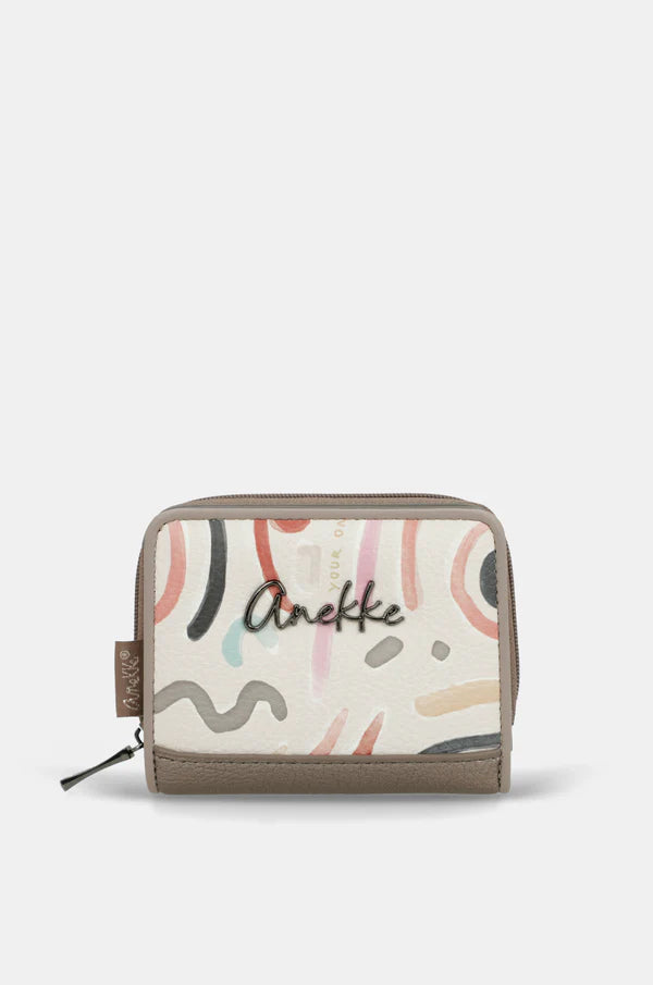 Portafoglio donna Anekke piccolo con zip compatto porta monete Beige TU | Giò Fashion