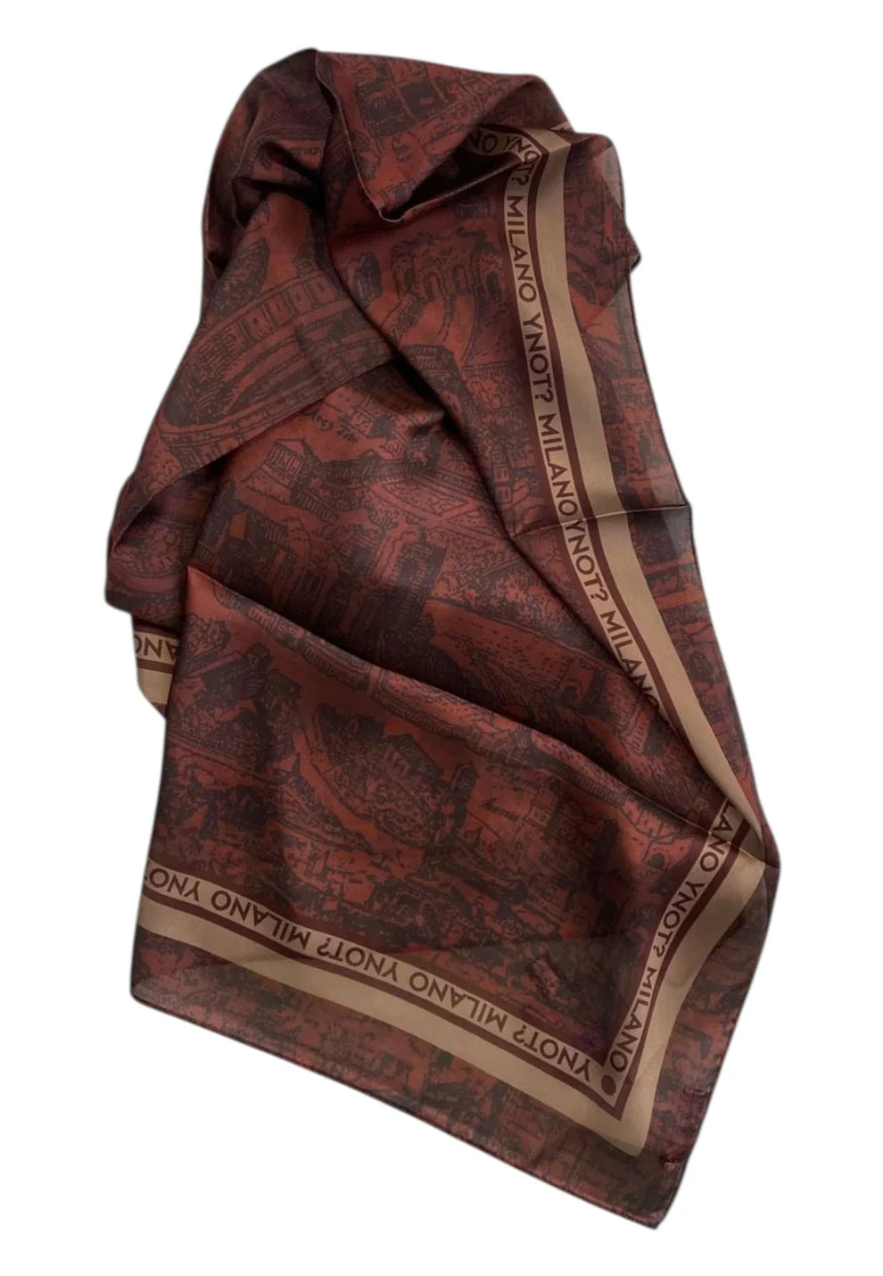 Foulard Y Not con bordo logato elegante Rosso TU | Giò Fashion