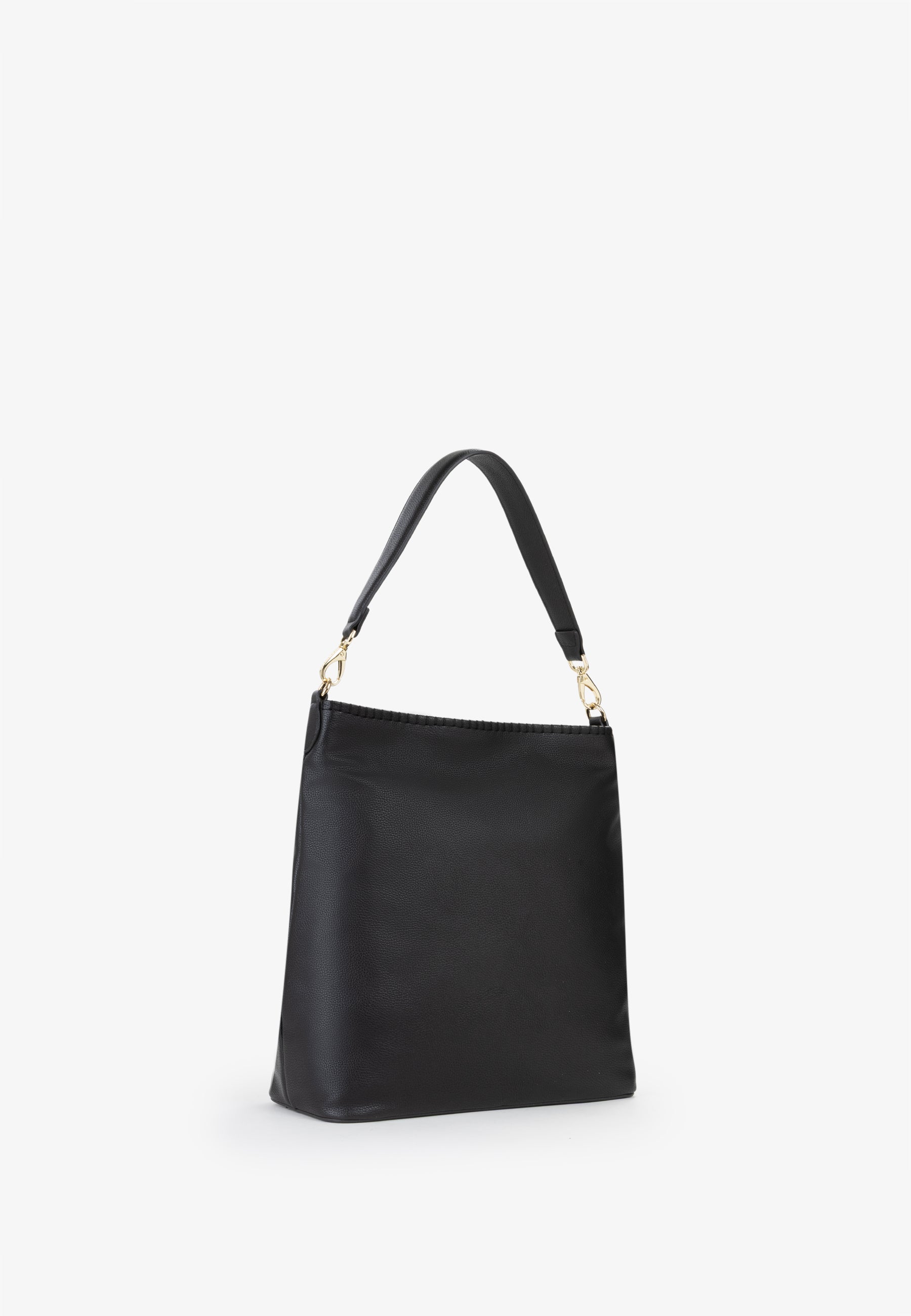 Borsa a spalla donna Mario Valentino minimal con tracolla intrecciata e logo frontale Nero TU | Giò Fashion