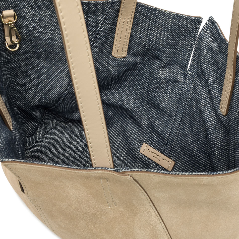 Gianni Chiarini borsa shopper a spalla grande capiente elegante minimal Nude TU | Giò Fashion