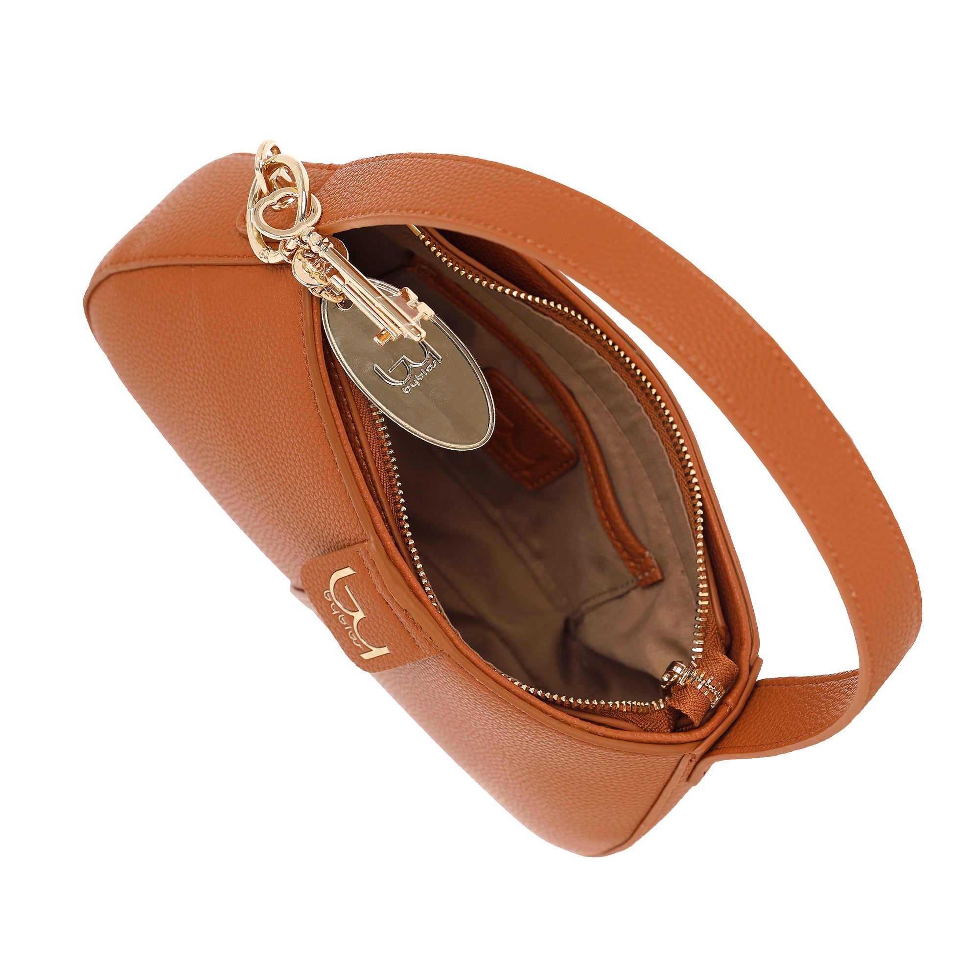 Borsa a spalla Byblos donna compatta con manico corto e tracolla regolabile TAN TU | Giò Fashion