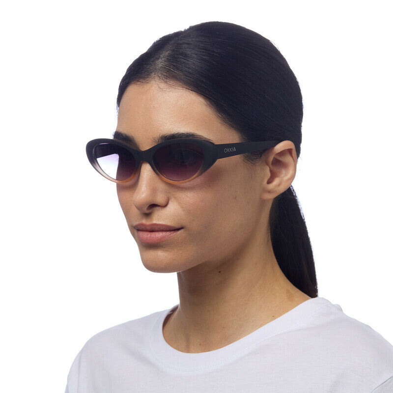 OKKIA Lina Occhiali da Sole Donna Small Cat Eye con Lenti Sfumate e Protezione UV400