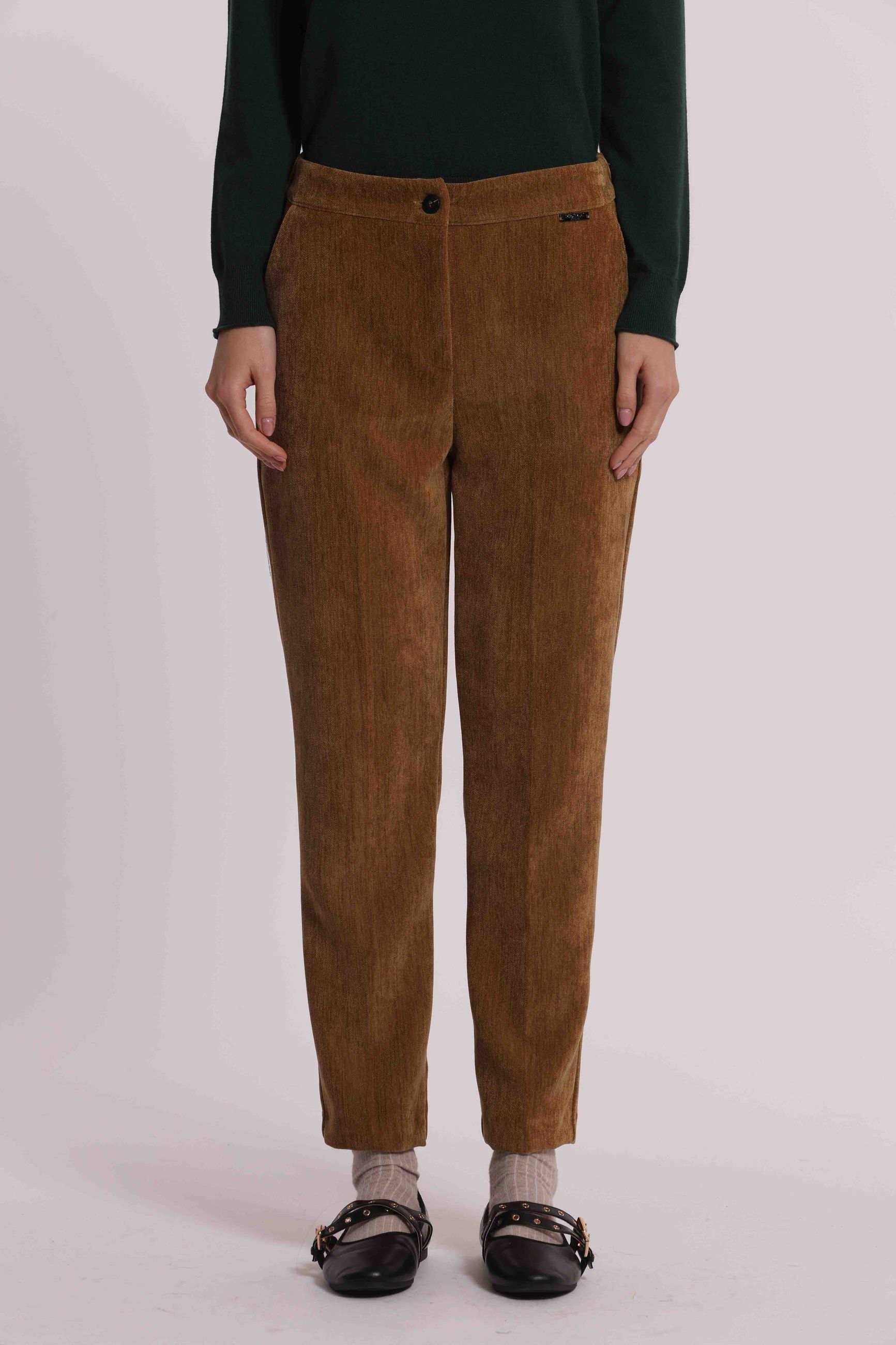 Pantaloni Donna in Velluto a Coste Taglio Dritto Mimi Mua