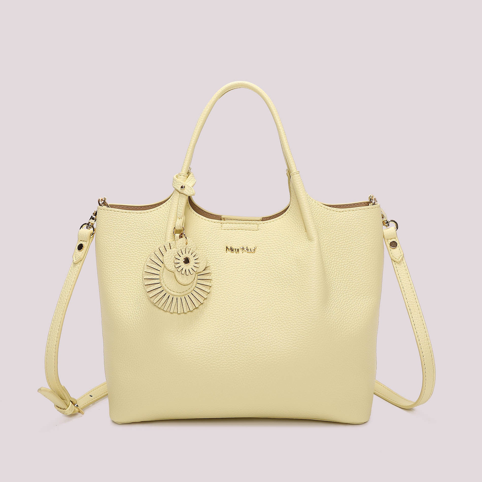 Mimi Mua borsa a mano elegante con charm decorativo e tracolla Giallo TU | Giò Fashion