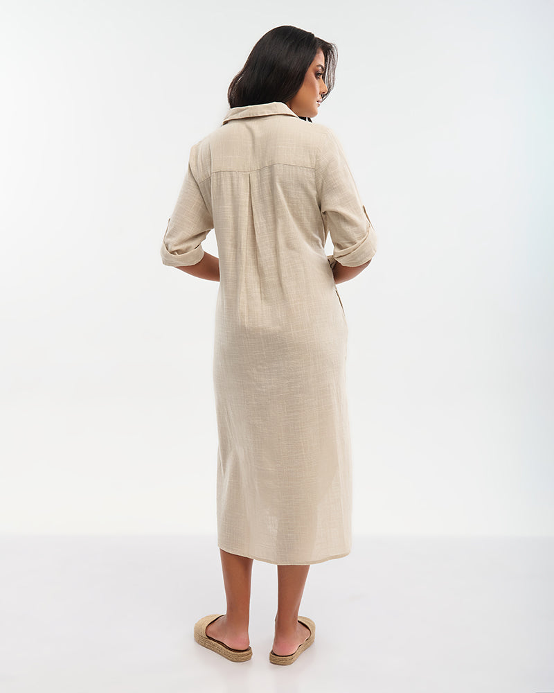 Ble Resort Collection Camicia Lunga a Maniche 3/4 con Cintura