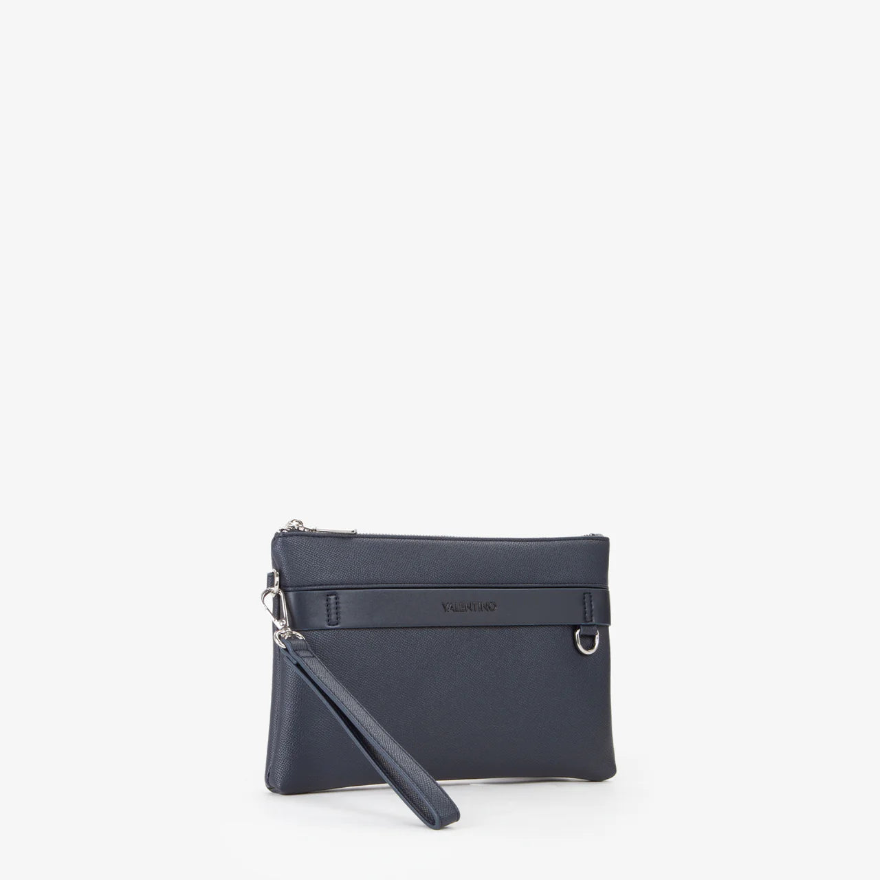 Valentino pochette uomo elegante con polsiera removibile BLU SCURO TU | Giò Fashion