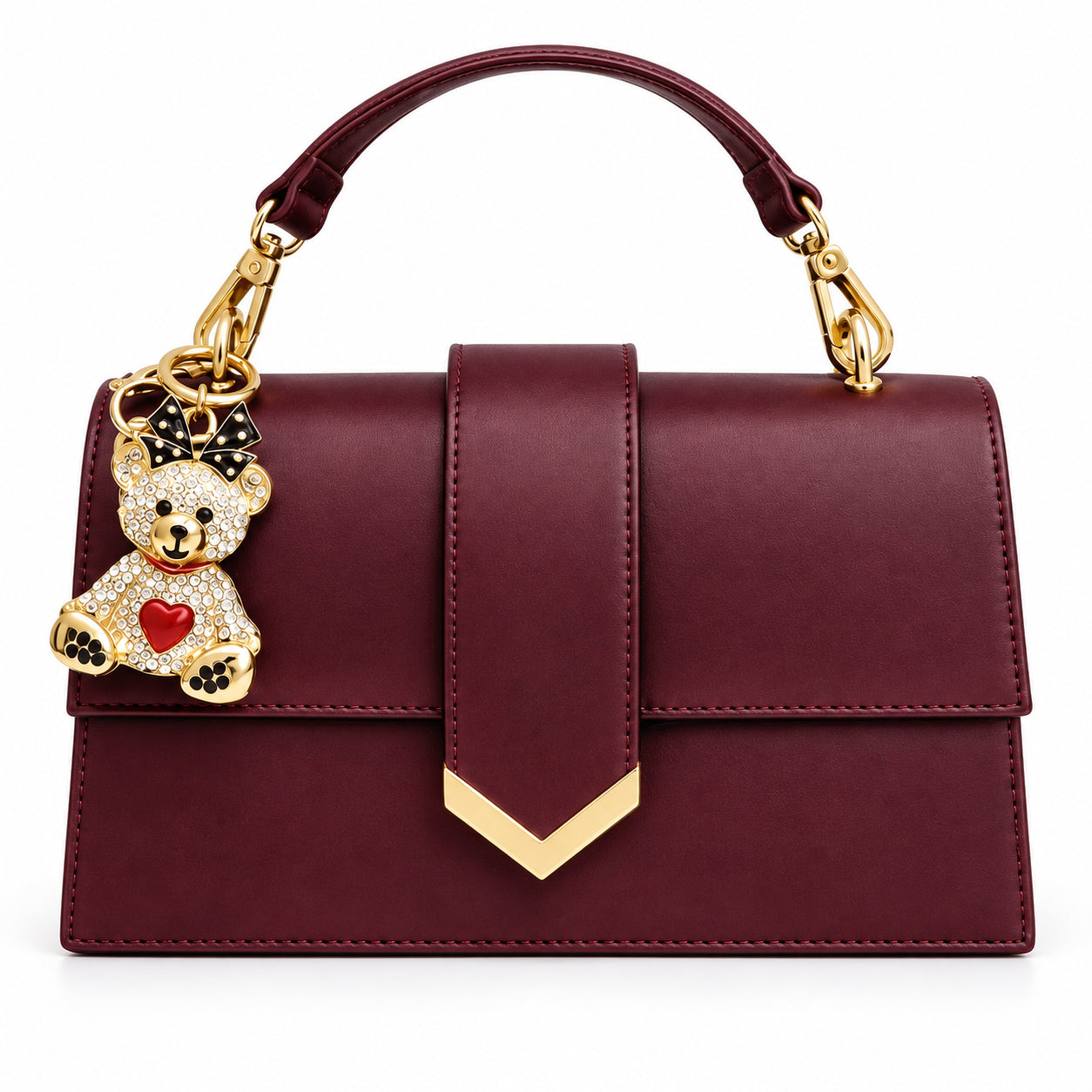 PashBag Borsa a Mano con Patta e Charm Gioiello