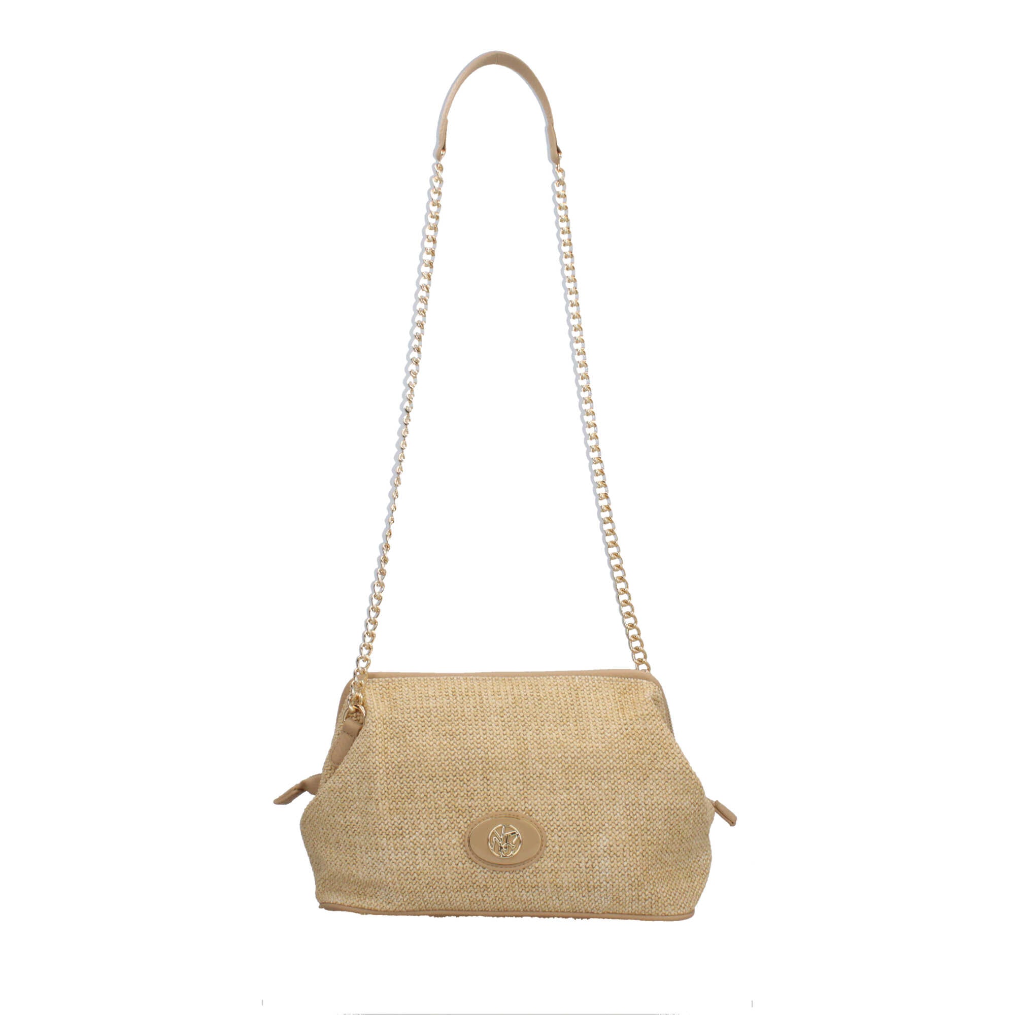 Borsa donna YNot pochette con tracolla in catena e dettagli in ecopelle