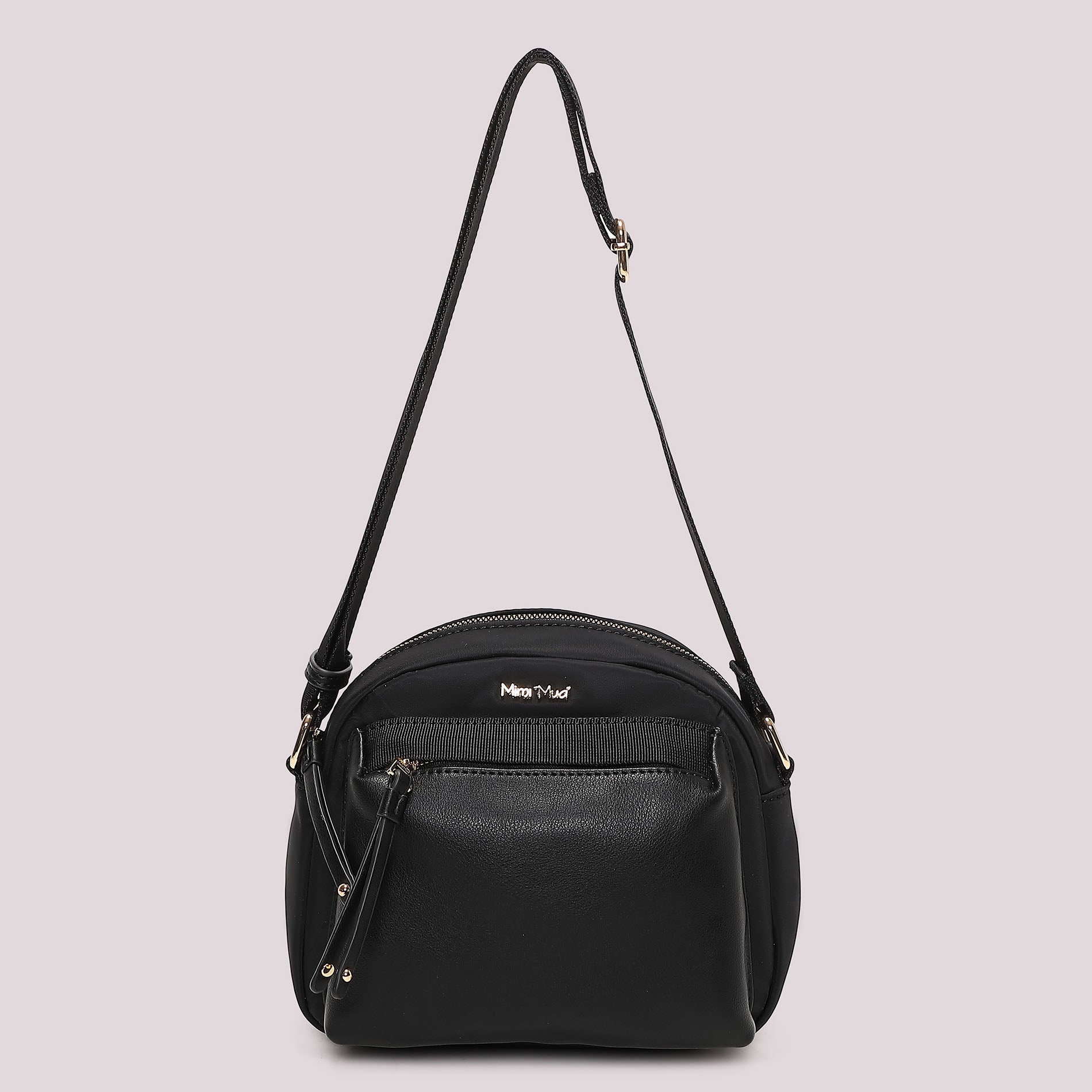 Borsa tracolla Mimi Mua donna compatta con tasca esterna e zip Nero TU | Giò Fashion
