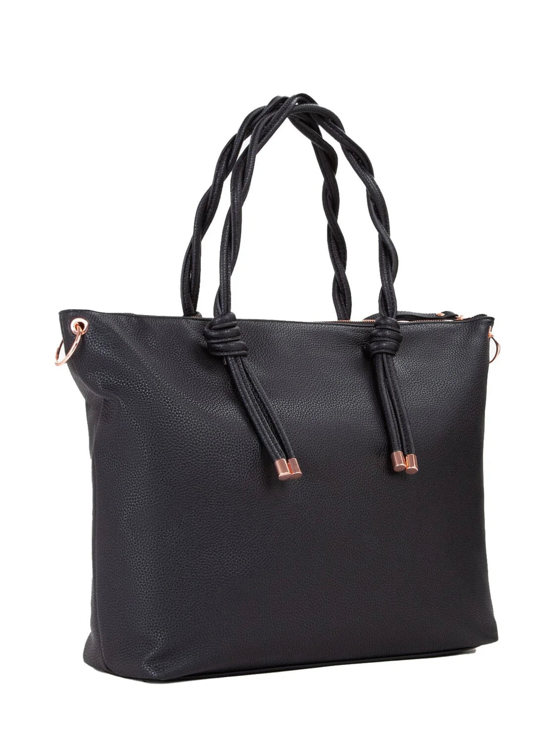 Borsa Valentino shopper con manici intrecciati e logo in metallo