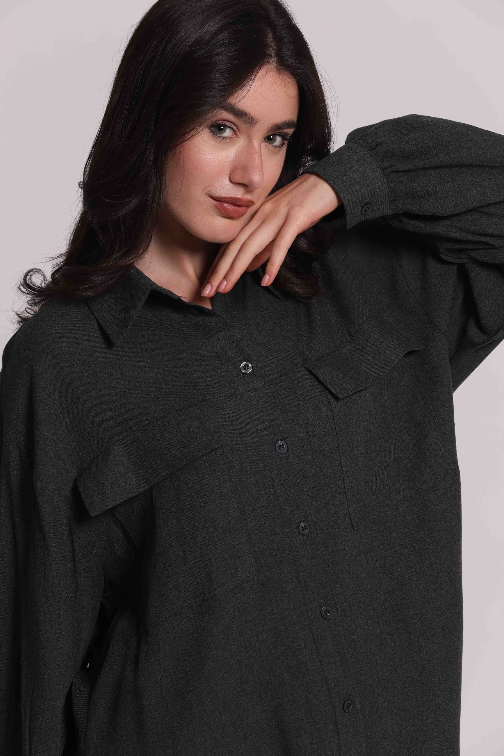 Camicia Donna Oversize con Tasche Frontali Mimi Mua