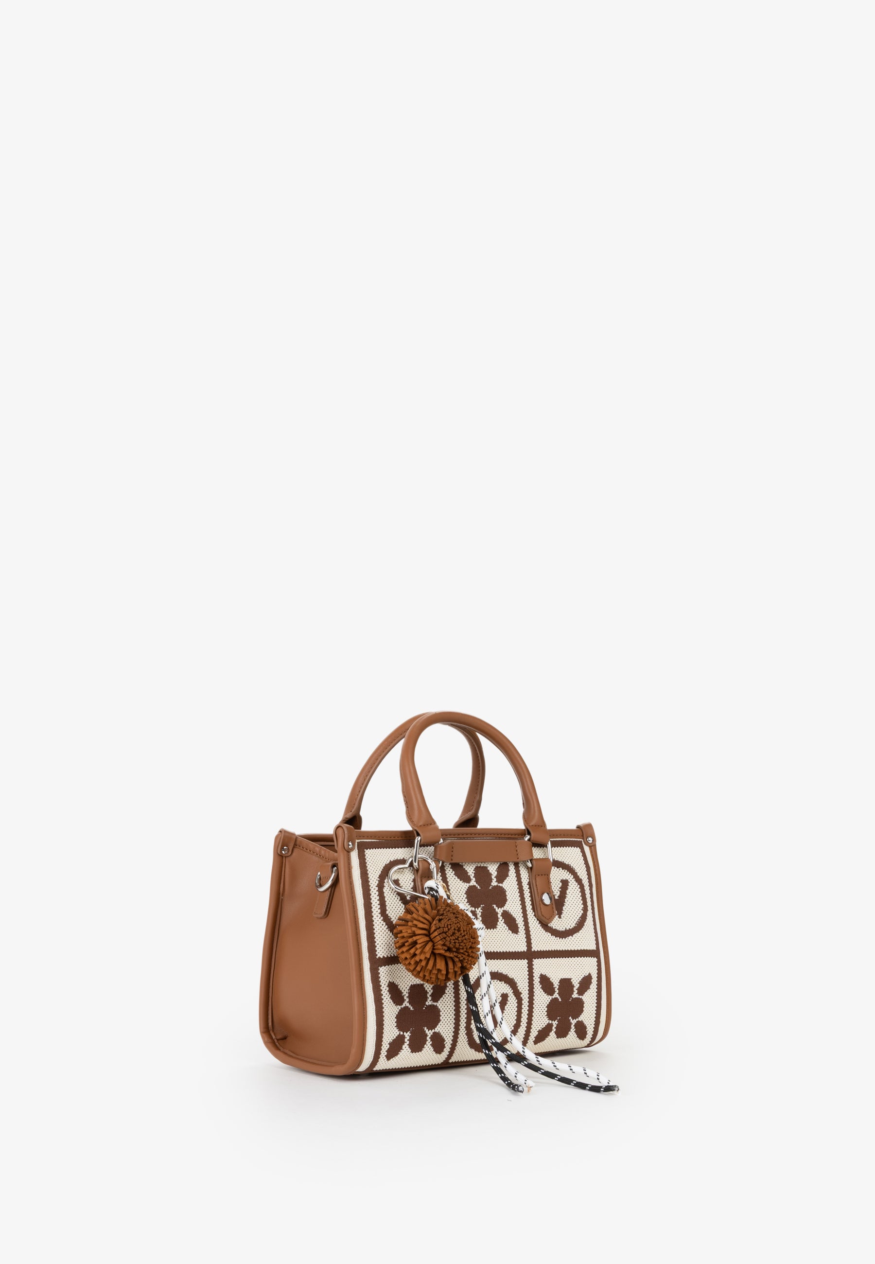 Borsa a mano donna Mario Valentino con fantasia grafica e dettagli effetto pelle CUOIO/MULTICOLOR TU | Giò Fashion